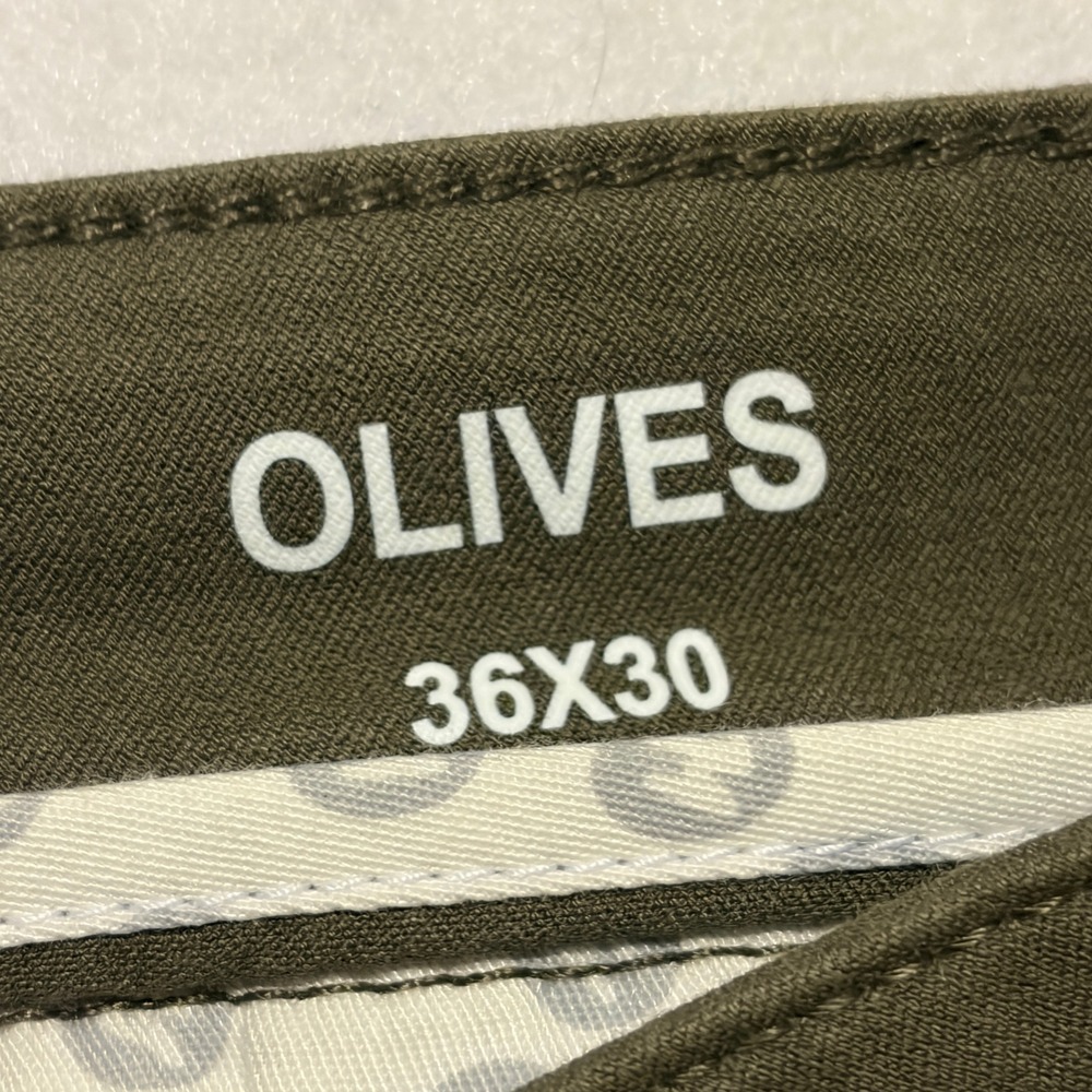 Mugsy Olives Men 36x30 Slim Straight Stretch Chino Pants Olive Green K6PNOL - Picture 4 of 9